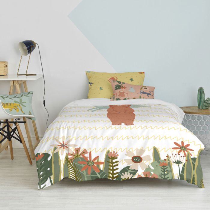 Juego de funda nórdica HappyFriday Mr Fox Jungle life Multicolor Cama de 80 2 Piezas 4