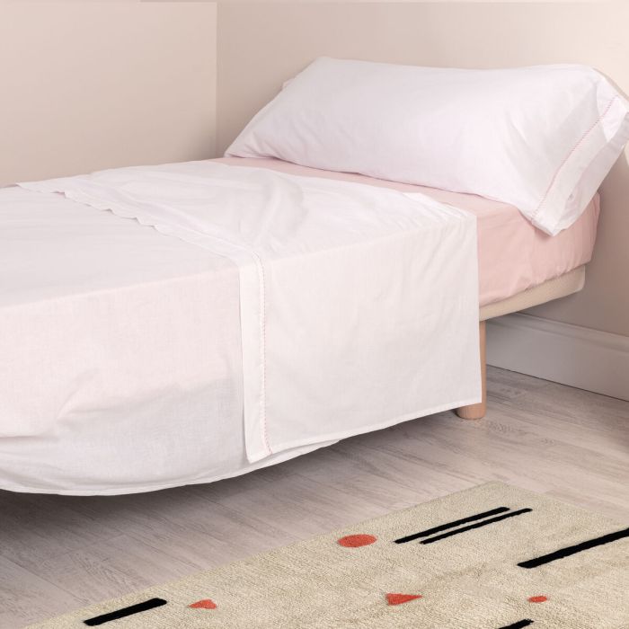 Juego de Sábanas HappyFriday Basic Kids Essential Rosa Cama de 105 180 x 270 cm 2 Piezas 5