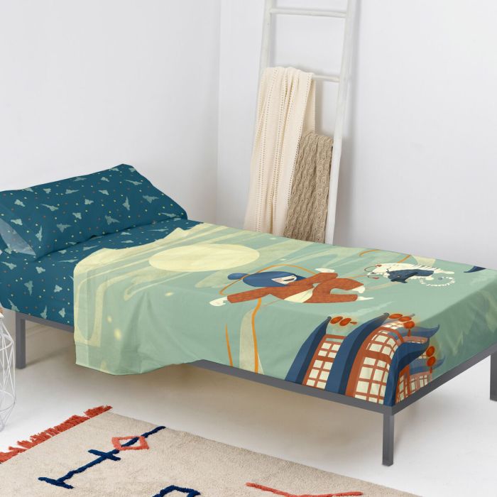 Juego de Sábanas HappyFriday Mr Fox The Warrior Multicolor Cama de 105 2 Piezas 4