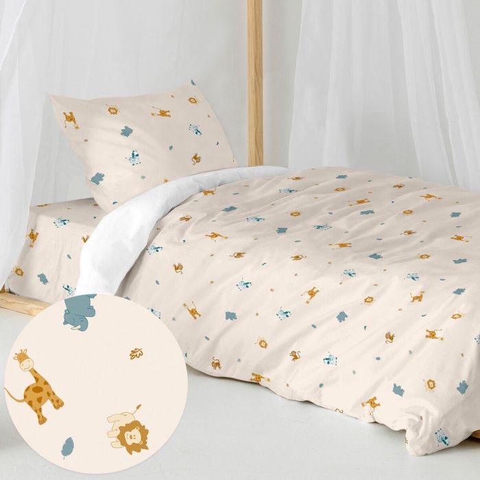 Juego de funda nórdica HappyFriday Mini Animals Multicolor Cama de 80 2 Piezas 3