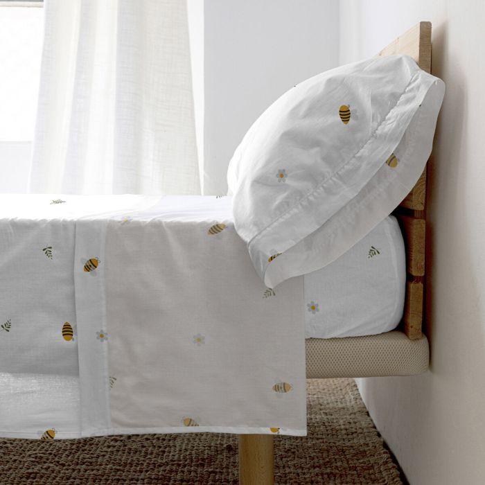 Juego de Sábanas HappyFriday HF Mini Honey Multicolor Cama de 80/90 2 Piezas 2