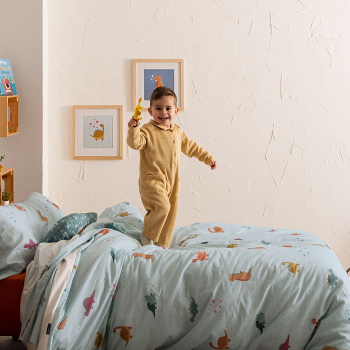 Juego de funda nórdica HappyFriday Mini dinosaur Multicolor Cama de 105 2 Piezas 4