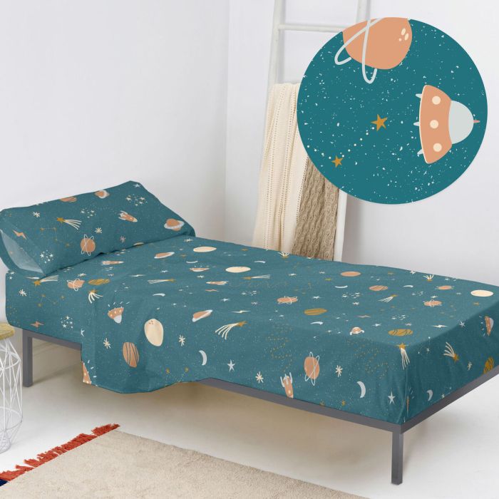 Juego de Sábanas HappyFriday HF Mini Universe Multicolor Cama de 80/90 2 Piezas 3