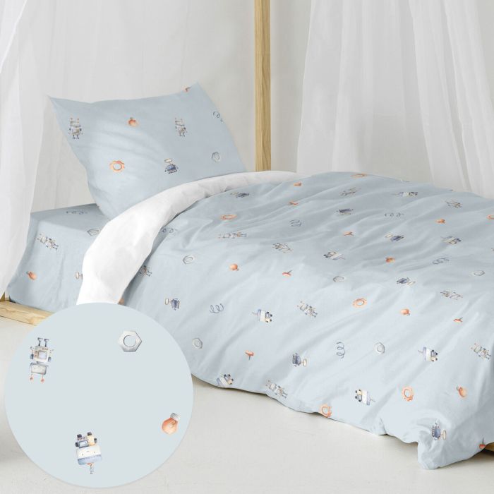 Juego de funda nórdica HappyFriday Mini Nut Multicolor Cama de 80 2 Piezas