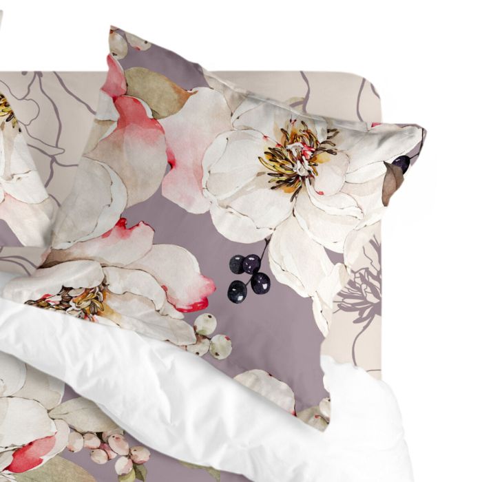 Funda de almohada HappyFriday White Peonies Multicolor 80 x 80 cm 2