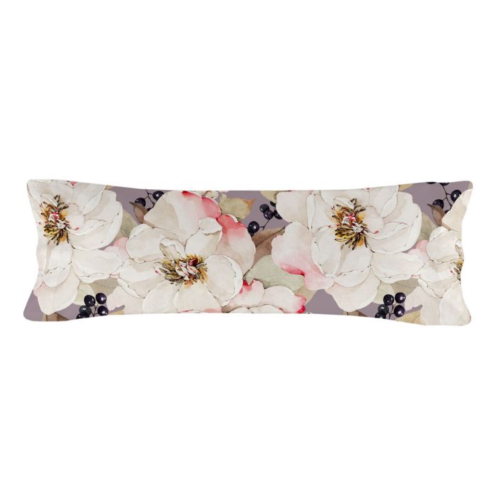 Funda de almohada HappyFriday White Peonies Multicolor 45 x 110 cm