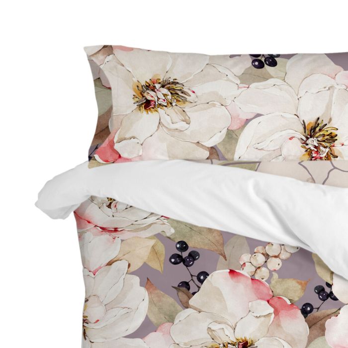 Funda de almohada HappyFriday White Peonies Multicolor 45 x 110 cm 2