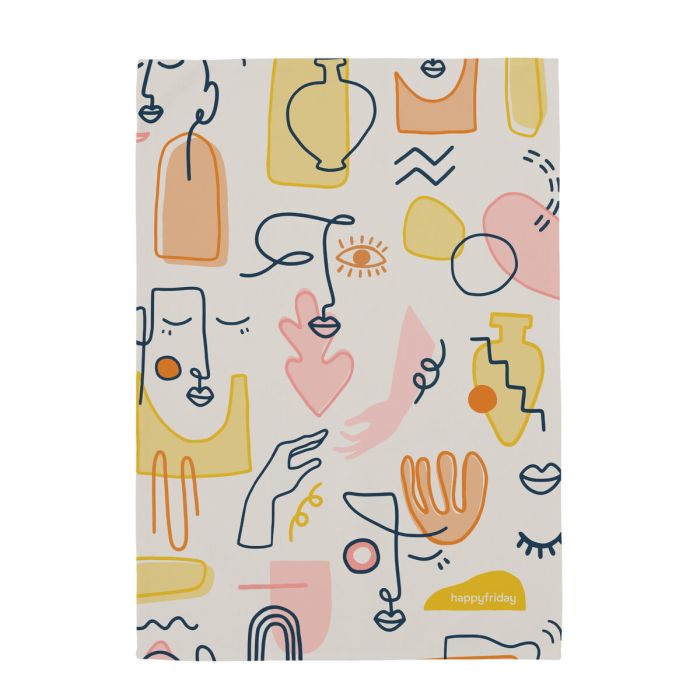 Paño de Cocina HappyFriday Aware Anatomy Multicolor 70 x 50 cm (2 Unidades) 2