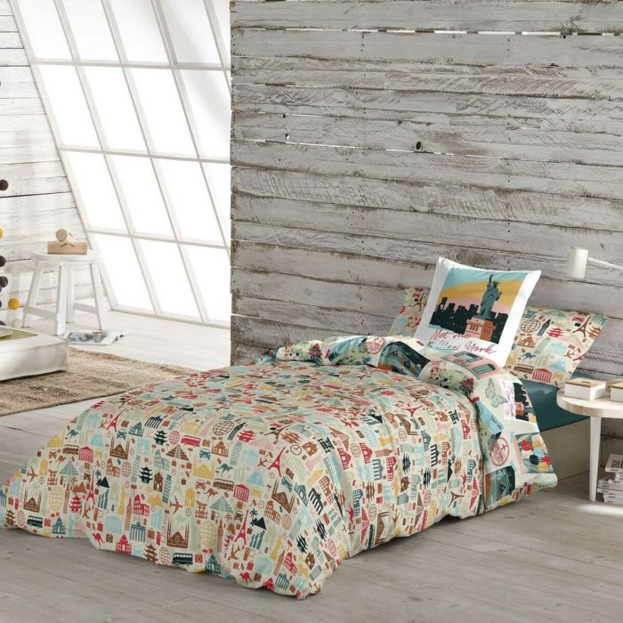 Funda Nórdica Cool Kids Postcard Cama de 80/90 150 x 220 cm Reversible 5 Funda Nórdica Cool Kids Postcard Cama de 80/90 150 x 220 cm Reversible 5