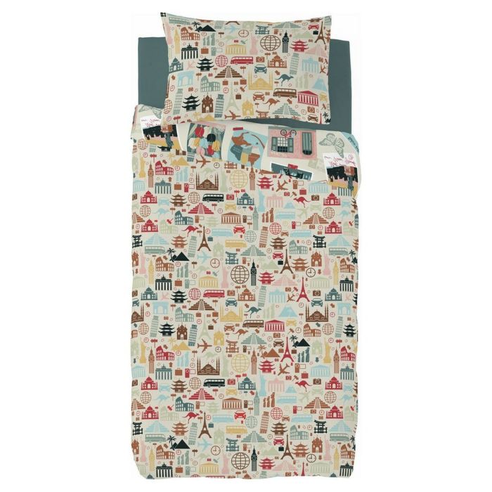 Funda Nórdica Cool Kids Postcard Cama de 80/90 150 x 220 cm Reversible 4 Funda Nórdica Cool Kids Postcard Cama de 80/90 150 x 220 cm Reversible 4