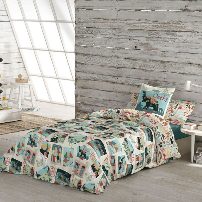 Funda Nórdica Cool Kids Postcard Cama de 80/90 150 x 220 cm Reversible 2 Funda Nórdica Cool Kids Postcard Cama de 80/90 150 x 220 cm Reversible 2