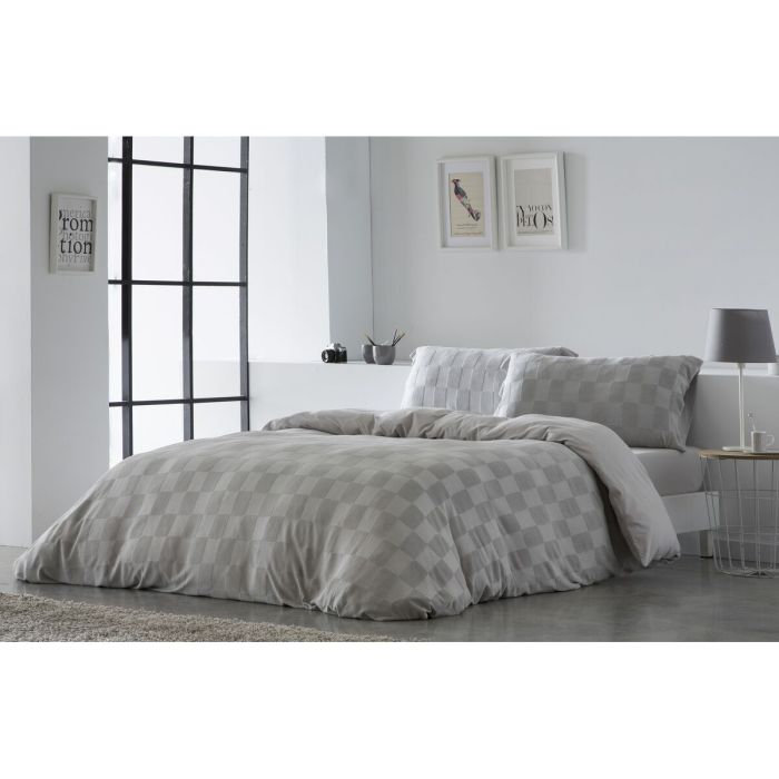 Funda Nórdica Naturals ELBA Gris claro Cama de 90 (150 x 220 cm) 7