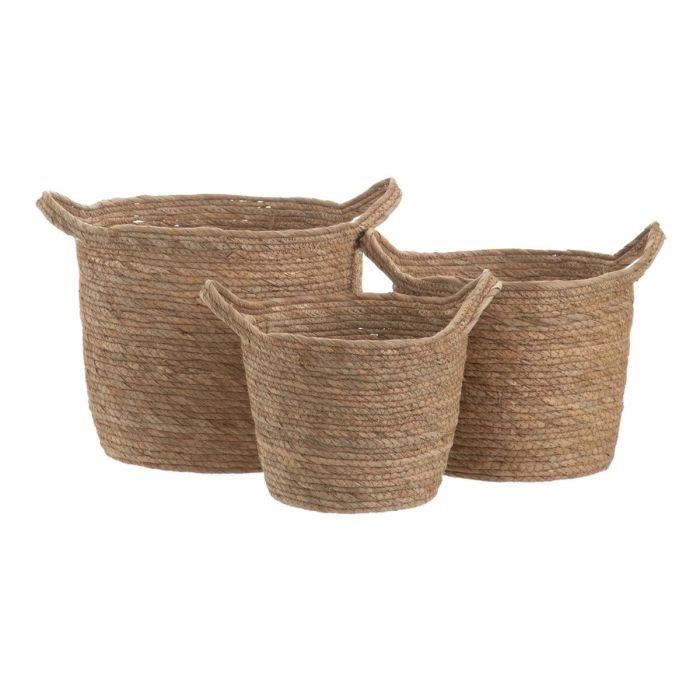 Juego de Cestos Natural Junco 33 x 33 x 26 cm (3 Piezas)