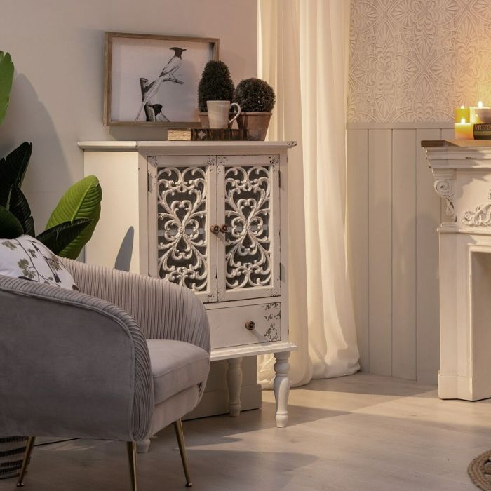 Armario SHABBY CHIC 71 x 40 x 111 cm Blanco Madera de abeto Madera MDF 11 Armario SHABBY CHIC 71 x 40 x 111 cm Blanco Madera de abeto Madera MDF 11