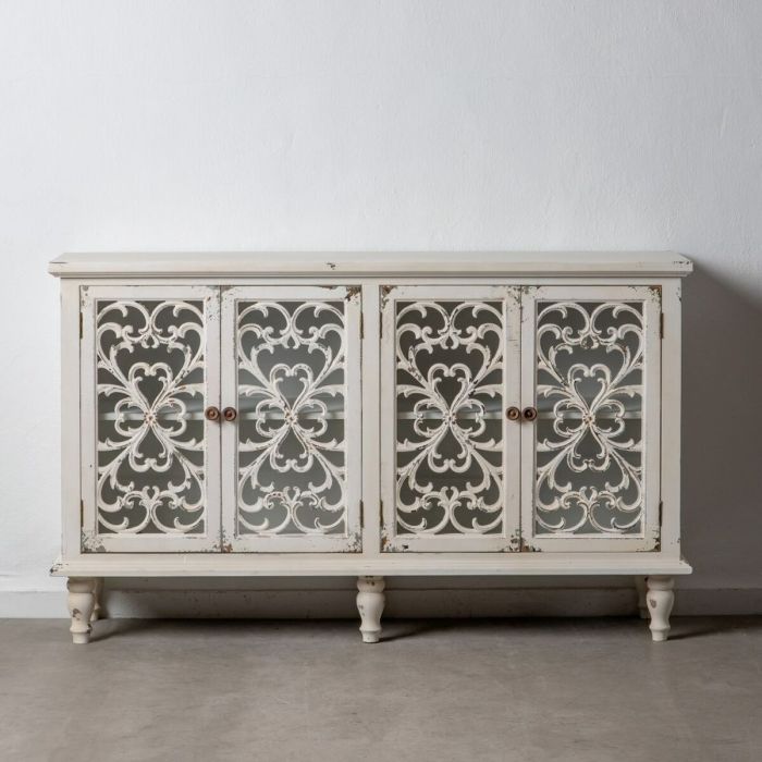 Aparador SHABBY CHIC 152 x 40 x 91 cm Blanco Madera de abeto Madera MDF 1 Aparador SHABBY CHIC 152 x 40 x 91 cm Blanco Madera de abeto Madera MDF 1