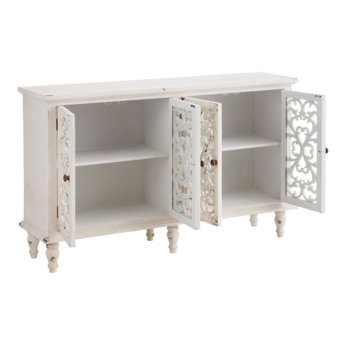 Aparador SHABBY CHIC 152 x 40 x 91 cm Blanco Madera de abeto Madera MDF Aparador SHABBY CHIC 152 x 40 x 91 cm Blanco Madera de abeto Madera MDF