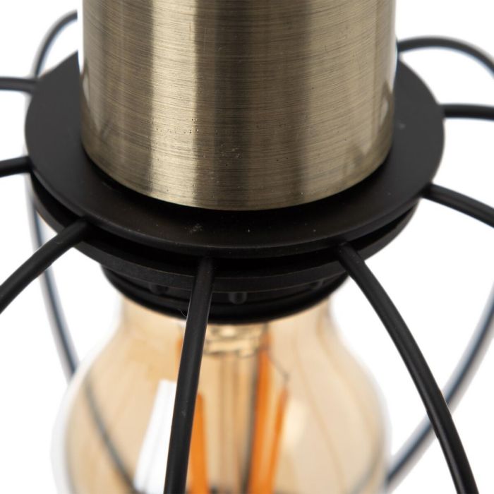 Lámpara de Techo Negro Dorado Metal 16 x 16 x 30 cm 3