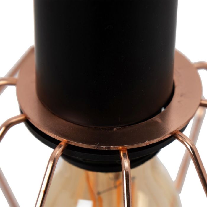 Lámpara de Techo Negro Metal Cobre 15 x 15 x 30 cm 4