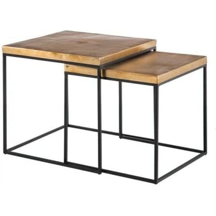 Mesa auxiliar Negro 50 x 50 x 50 cm Cobre 0 Mesa auxiliar Negro 50 x 50 x 50 cm Cobre 0