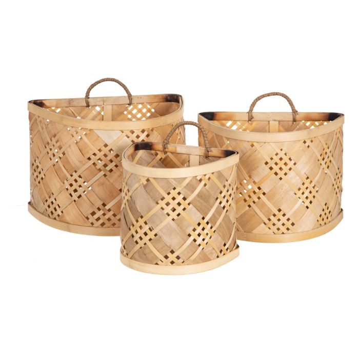 Juego de Cestos 32 x 25 x 24 cm Natural (3 Unidades) 0 Juego de Cestos 32 x 25 x 24 cm Natural (3 Unidades) 0