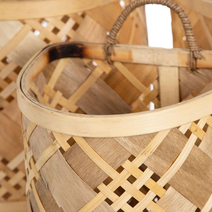 Juego de Cestos 32 x 25 x 24 cm Natural (3 Unidades) 6 Juego de Cestos 32 x 25 x 24 cm Natural (3 Unidades) 6