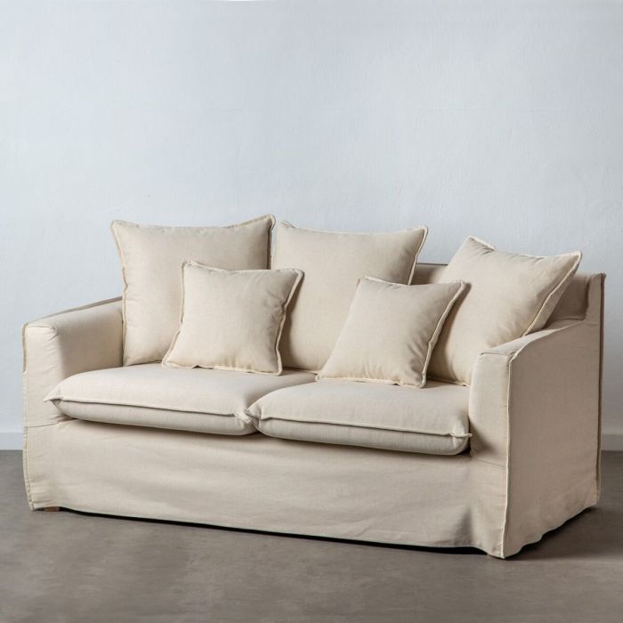 Sofá 177 x 96 x 93 cm Tejido Sintético Beige 1 Sofá 177 x 96 x 93 cm Tejido Sintético Beige 1