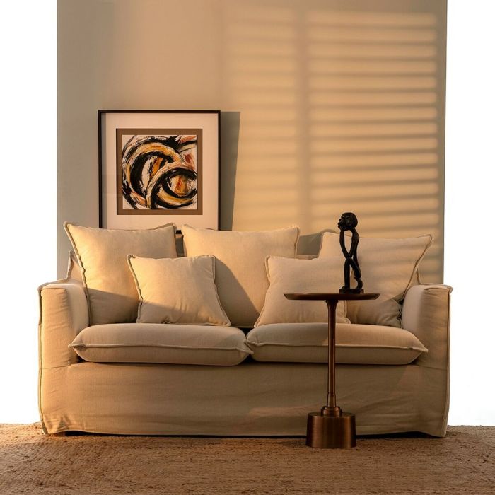 Sofá 177 x 96 x 93 cm Tejido Sintético Beige 8 Sofá 177 x 96 x 93 cm Tejido Sintético Beige 8