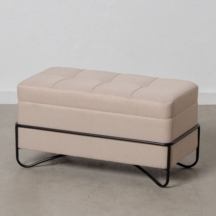 Baúl 82 x 42 x 44 cm Tejido Sintético Metal Baúl 82 x 42 x 44 cm Tejido Sintético Metal