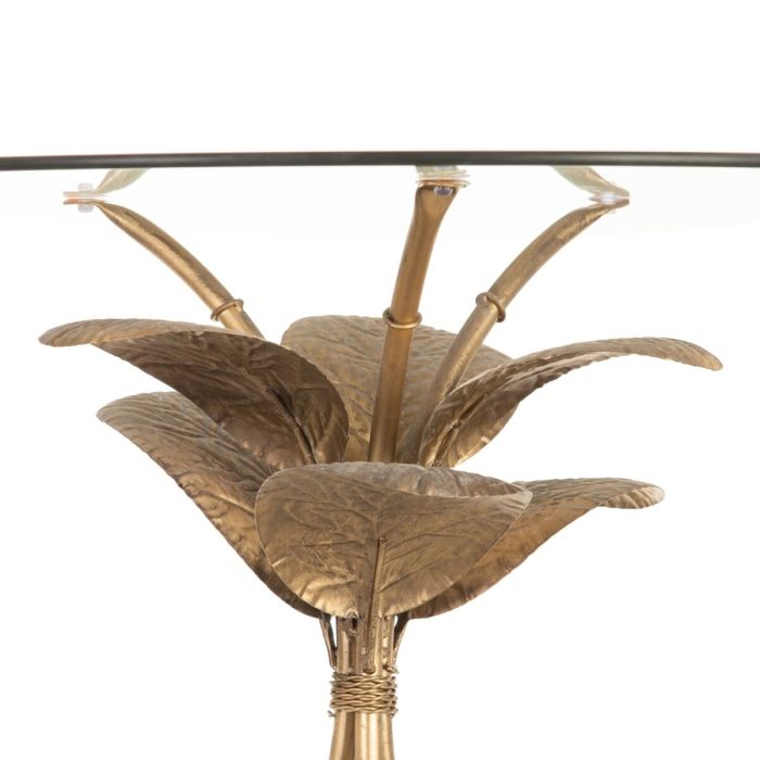Mesa auxiliar Cristal Dorado Metal 60 x 60 x 45 cm 5 Mesa auxiliar Cristal Dorado Metal 60 x 60 x 45 cm 5