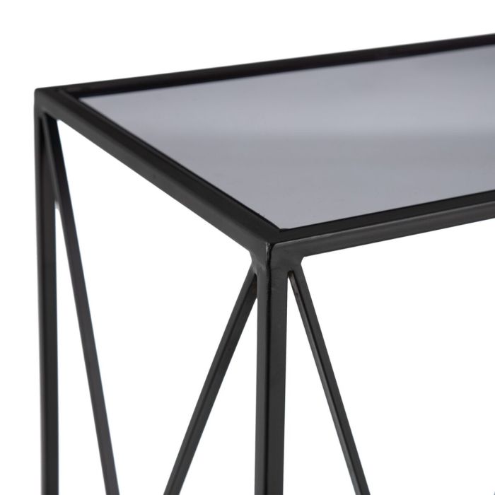 Recibidor 90 x 35 x 80 cm Cristal Negro Metal (2 Unidades) 5 Recibidor 90 x 35 x 80 cm Cristal Negro Metal (2 Unidades) 5