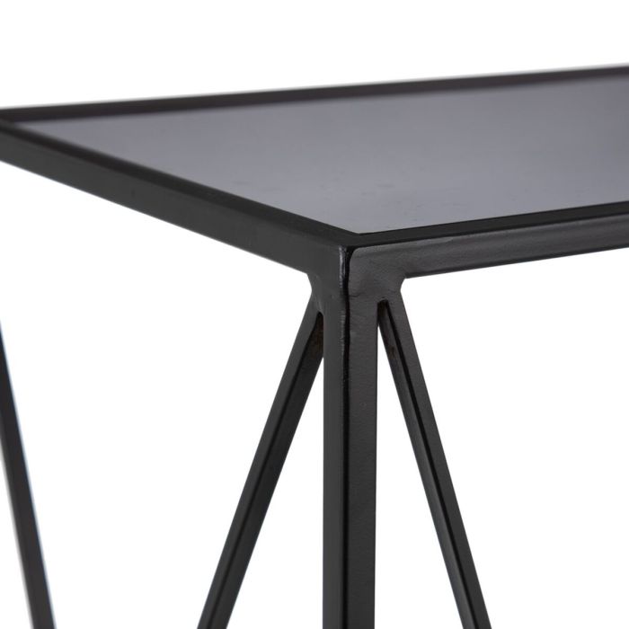 Recibidor 90 x 35 x 80 cm Cristal Negro Metal (2 Unidades) 4 Recibidor 90 x 35 x 80 cm Cristal Negro Metal (2 Unidades) 4