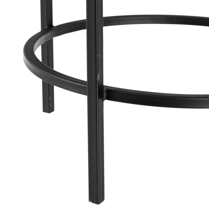 Mesa auxiliar Cristal Negro Metal 40 x 40 x 65 cm 2 Mesa auxiliar Cristal Negro Metal 40 x 40 x 65 cm 2