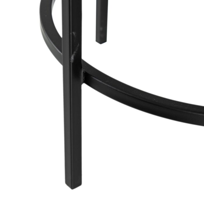 Mesa auxiliar Cristal Negro Metal 40 x 40 x 65 cm 1 Mesa auxiliar Cristal Negro Metal 40 x 40 x 65 cm 1