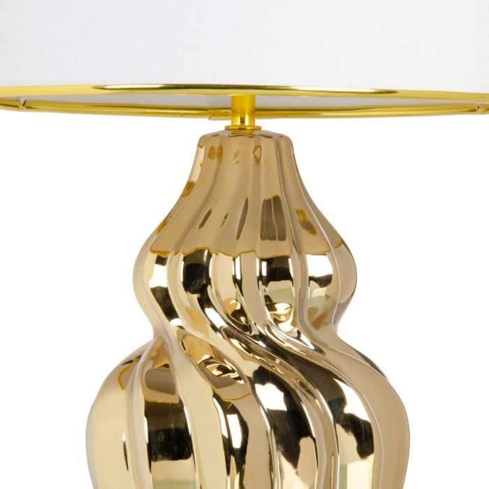 Lámpara de mesa Blanco Dorado Cerámica 60 W 220-240 V 32 x 32 x 45 cm 8