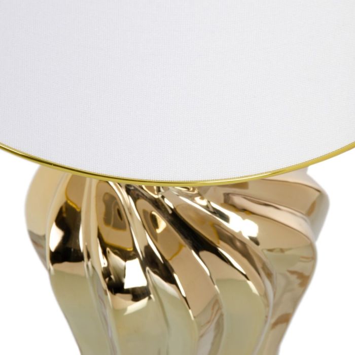 Lámpara de mesa Blanco Dorado Cerámica 60 W 220-240 V 32 x 32 x 45 cm 7
