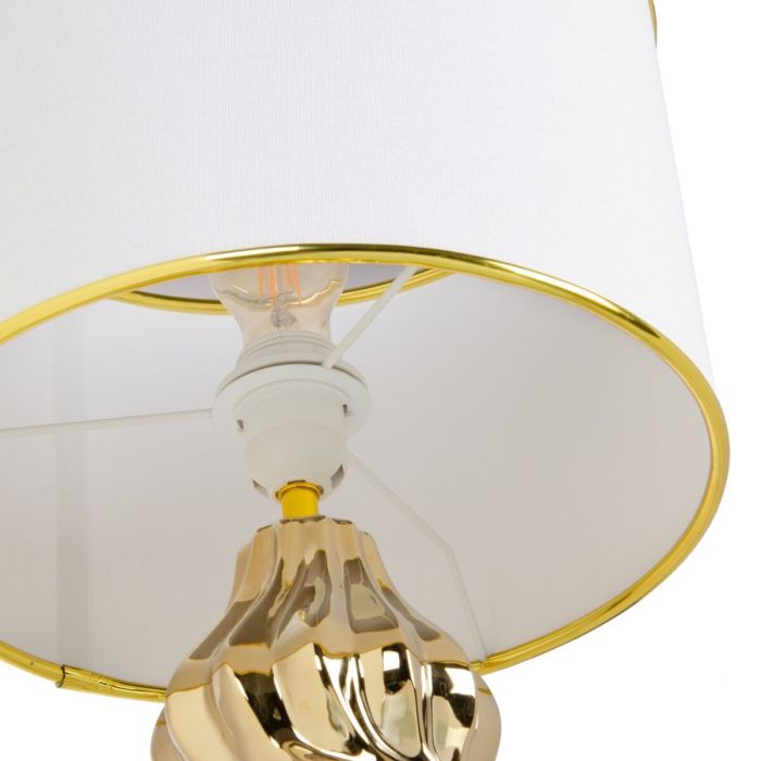 Lámpara de mesa Blanco Dorado Cerámica 60 W 220-240 V 32 x 32 x 45 cm 6