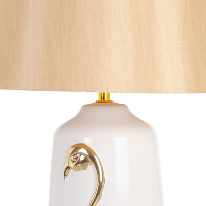 Lámpara de mesa Blanco Dorado Algodón Cerámica 60 W 220 V 240 V 220-240 V 32 x 32 x 43 cm 6