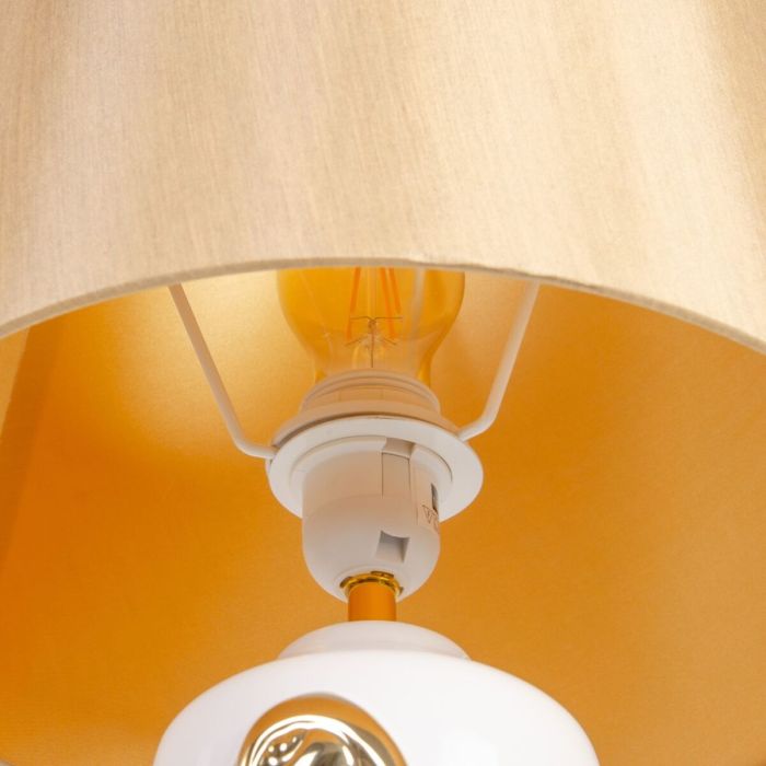 Lámpara de mesa Blanco Dorado Algodón Cerámica 60 W 220 V 240 V 220-240 V 32 x 32 x 43 cm 5