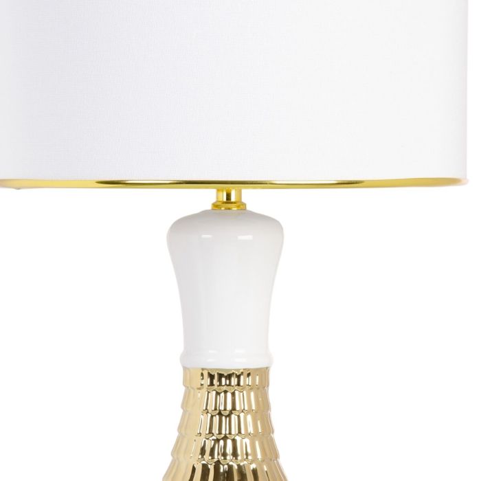 Lámpara de mesa Blanco Dorado Lino Cerámica 60 W 220 V 240 V 220-240 V 32 x 32 x 45,5 cm 8