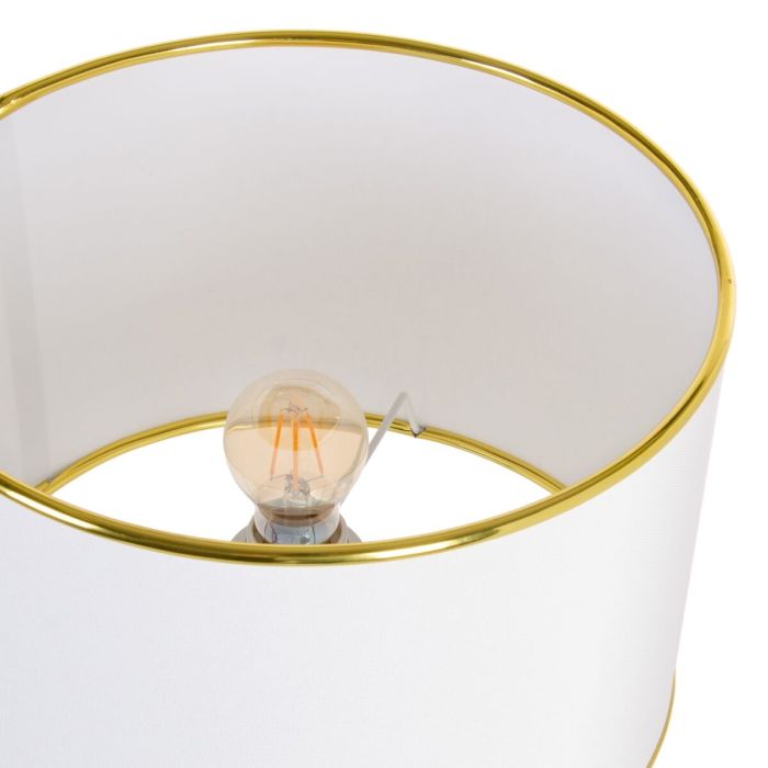Lámpara de mesa Blanco Dorado Lino Cerámica 60 W 220 V 240 V 220-240 V 32 x 32 x 45,5 cm 5