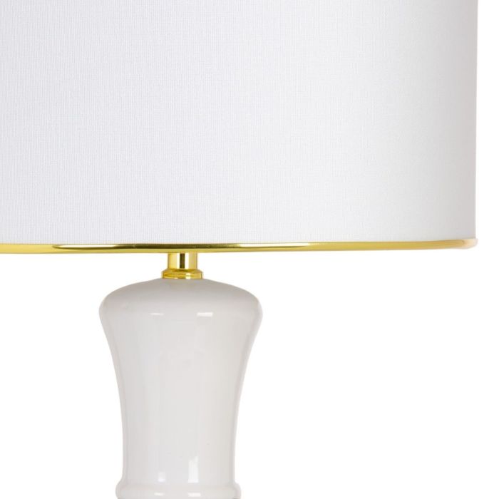 Lámpara de mesa Blanco Dorado Lino Cerámica 60 W 220 V 240 V 220-240 V 34 x 34 x 51 cm 8
