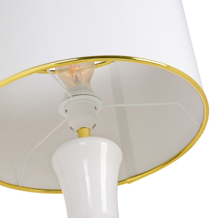 Lámpara de mesa Blanco Dorado Lino Cerámica 60 W 220 V 240 V 220-240 V 34 x 34 x 51 cm 6