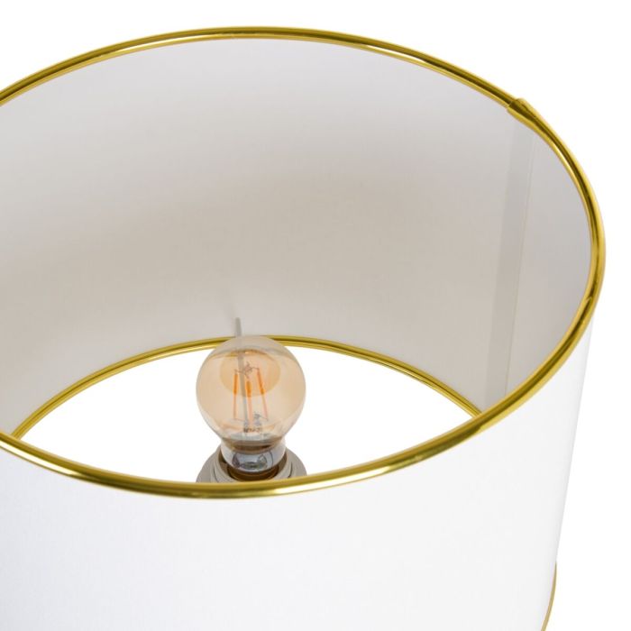 Lámpara de mesa Blanco Dorado Lino Cerámica 60 W 220 V 240 V 220-240 V 34 x 34 x 51 cm 5