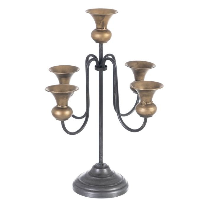 Candelabro 27,5 x 27,5 x 44,5 cm Negro Dorado Metal 4