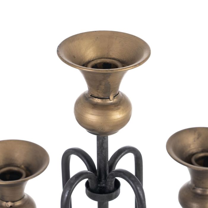 Candelabro 27,5 x 27,5 x 44,5 cm Negro Dorado Metal 3