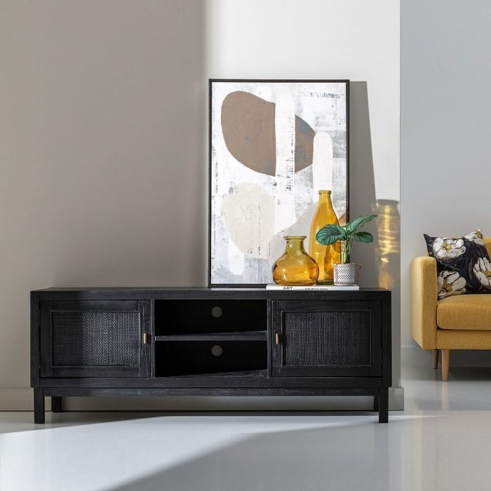 Mueble de TV SHADOW Negro madera de mindi 150 x 40 x 55 cm 6
