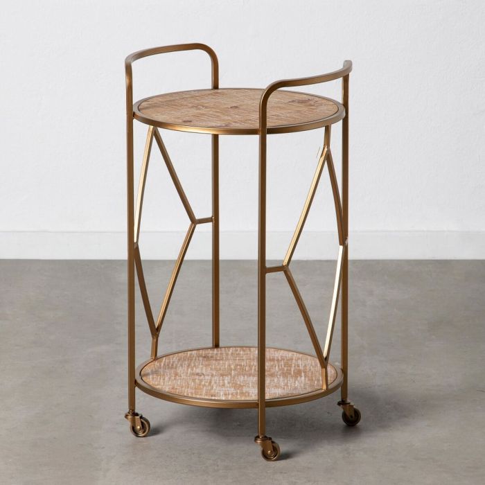 Carro de Cocina 46,5 x 46,5 x 77 cm Natural Dorado Metal Madera 0 Carro de Cocina 46,5 x 46,5 x 77 cm Natural Dorado Metal Madera 0