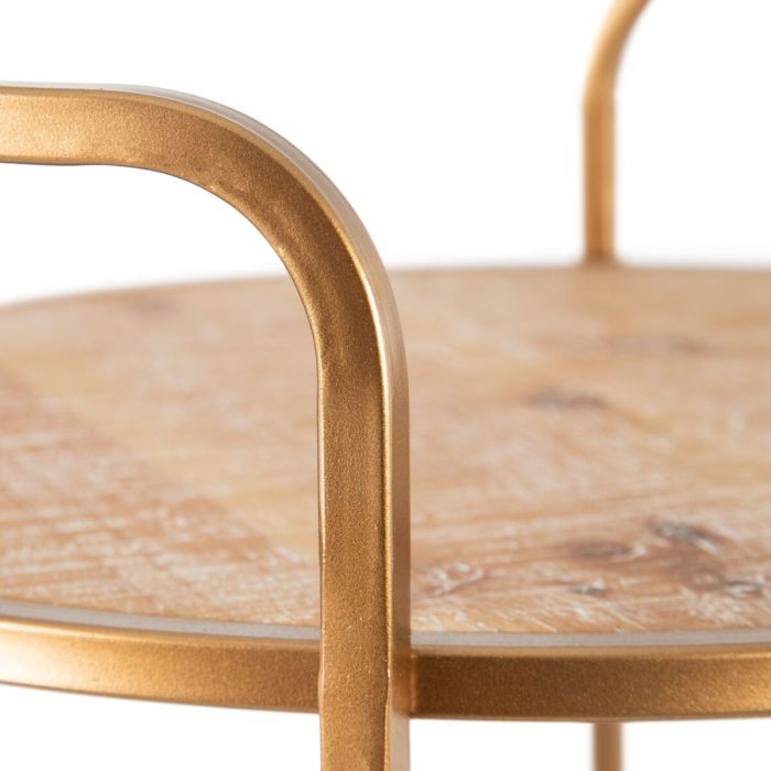Carro de Cocina 46,5 x 46,5 x 77 cm Natural Dorado Metal Madera 6 Carro de Cocina 46,5 x 46,5 x 77 cm Natural Dorado Metal Madera 6