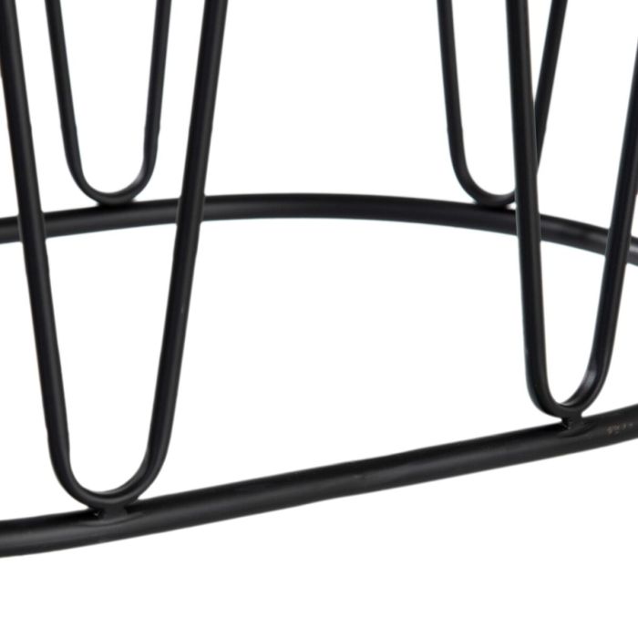 Mesa auxiliar 56 x 35,5 x 56 cm Cristal Negro Metal (2 Unidades) 1