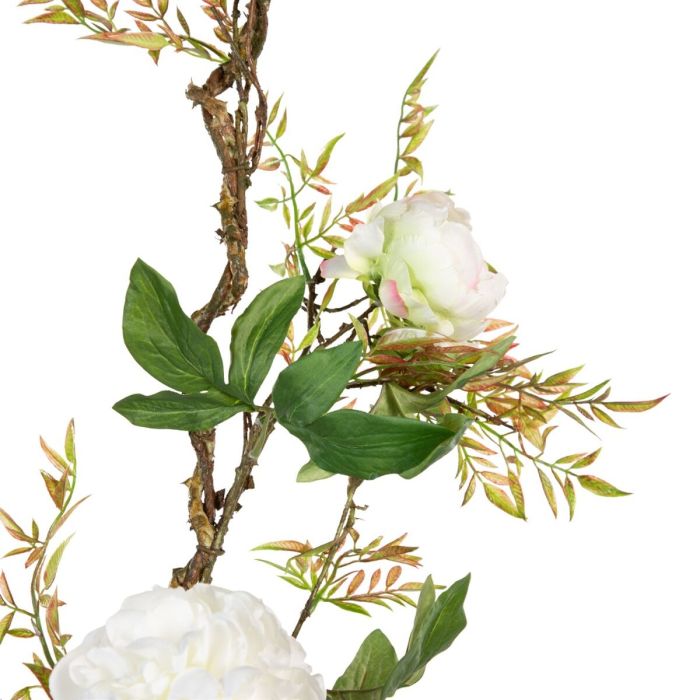 Flores Decorativas 160 x 30 x 24 cm Blanco Peonía 6